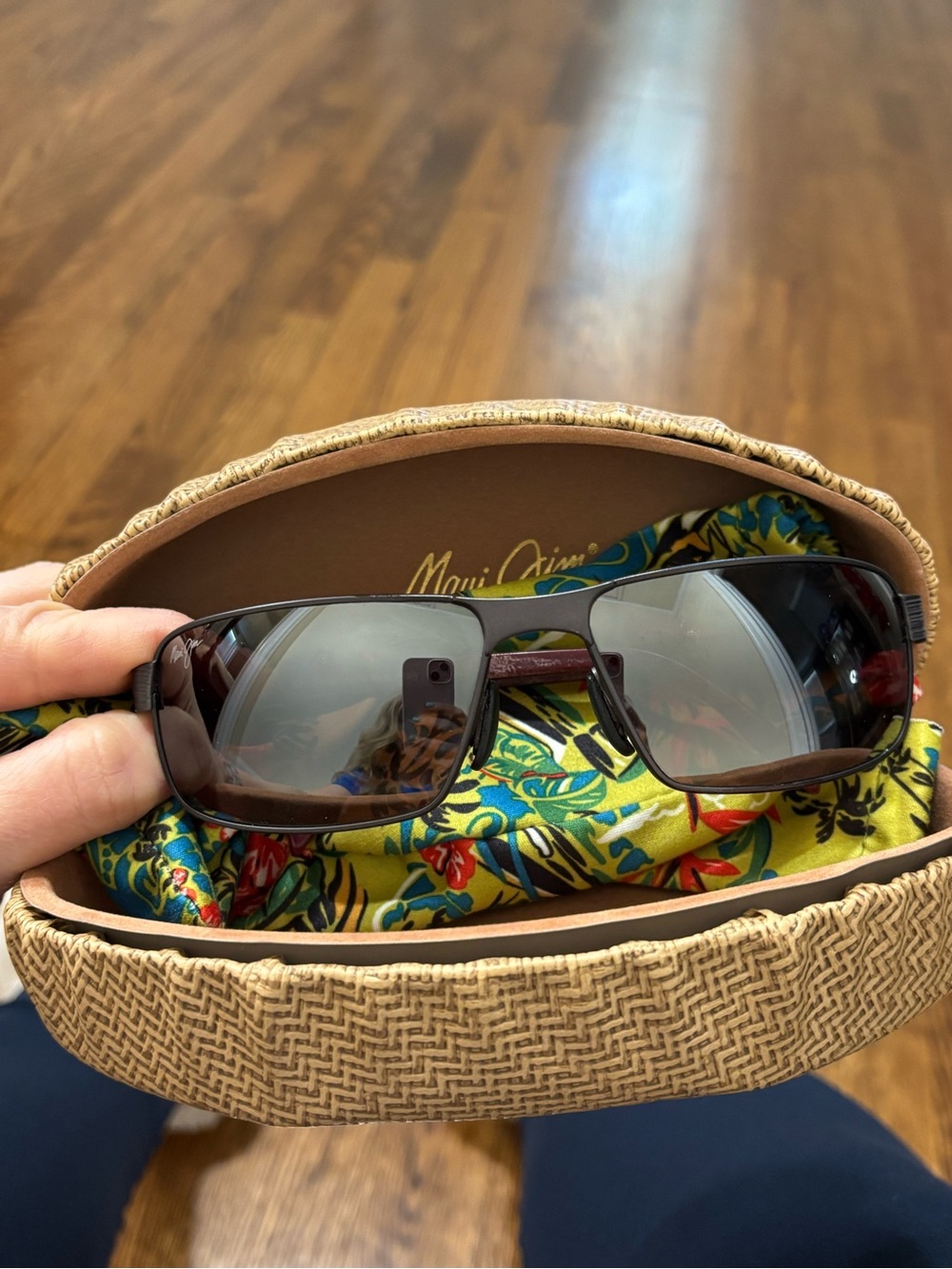 Maui Jim Brown Metal-Frame Rectangular Sunglasses with Gradient Lenses